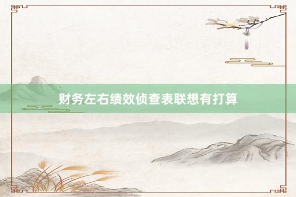财务左右绩效侦查表联想有打算